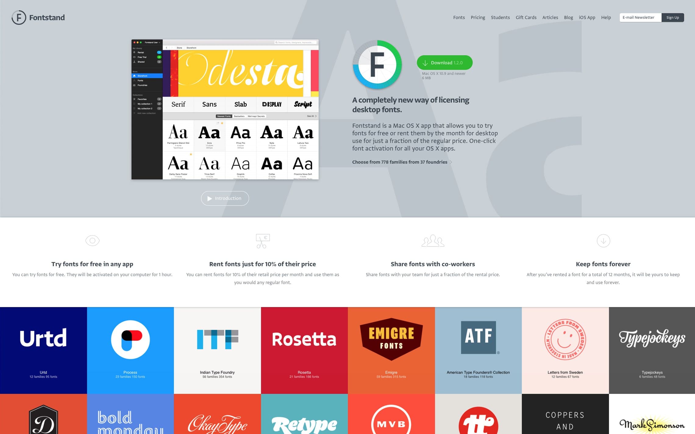 Fontstand – desktop